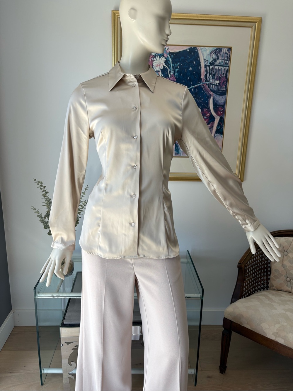 Inwear Silky Champagne Button-Front Blouse